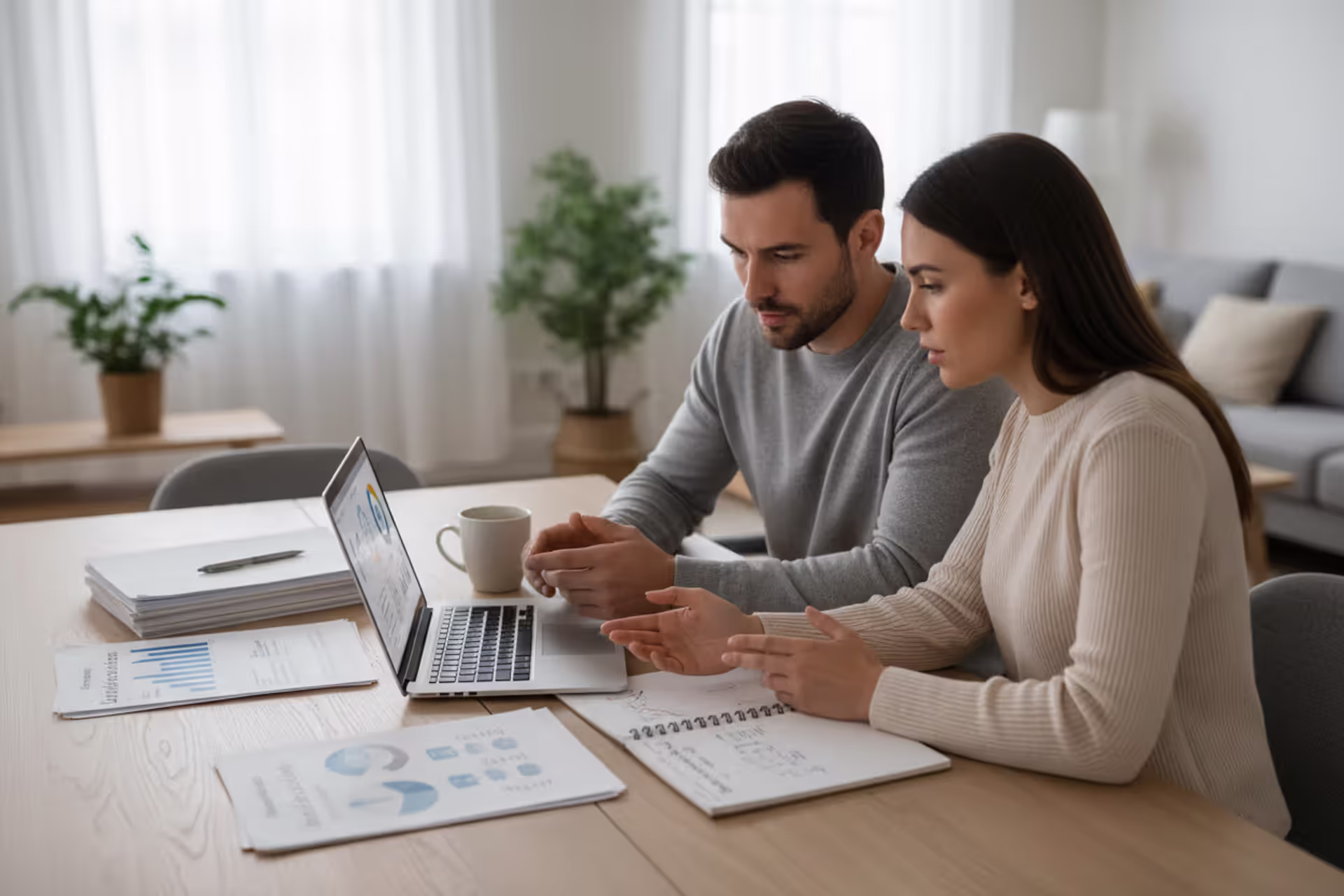 First-time home buyer reviewing mortgage assistance options at home